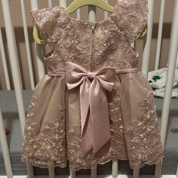 Rare Editions Pink Lace Formal Kids Dress - Picture 3 of 3